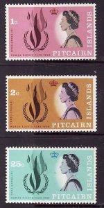 Pitcairn-Sc#88-90- id12- unused NH set-Human Rights-1968-