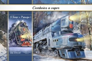 St Thomas - 2018 Steam Trains - Stamp Souvenir Sheet - ST18108b