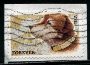 4547 US (44c) Owney the Postal Dog SA, used on paper