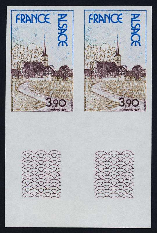 France 1514 imperf pair MNH Architecture, Alsace