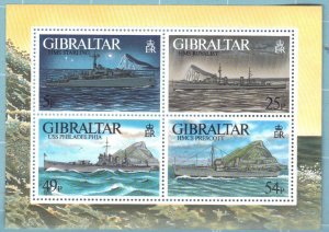 GIBRALTAR, SCOTT #714A-D,  MNH SOUVENIR SHEET 1996 SHIPS