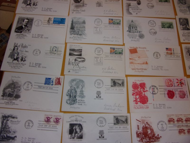 US FDC COLLECTION, ALL W/CACHET,