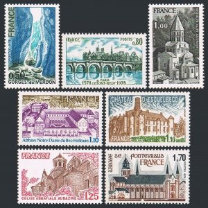 France 1598-1604,MNH. Tourist 1978.Verdon Gorge,Saint-Saturnin Church,Pont Neuf,