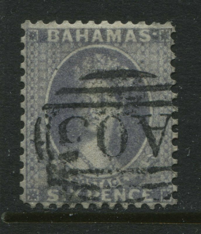 Bahamas QV 1862 6d gray perf 12 SUPERB used