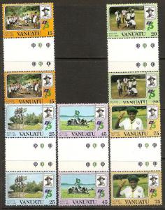 Vanuatu 337-41 MNH 1982 Scouting Year Gutter Pair