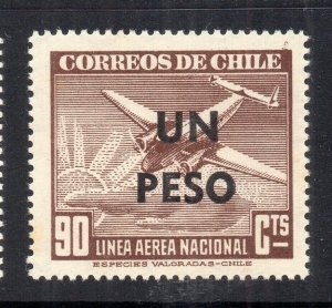 Chile 1920s-30s Airmail Issue Mint Hinged Shade 1P. Un Peso Surcharged NW-13520