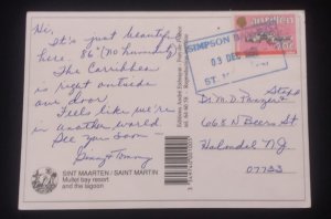 D)1988, NETHERLANDS ANTILLES, POSTCARD CIRCULATED IN THE NETHERLANDS, WITH