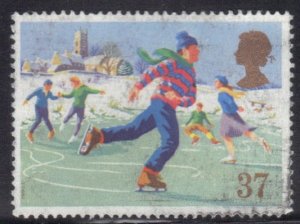 GREAT BRITAIN SCOTT# 1344 USED 37p 1990 ICE SKATING SEE SCAN