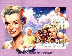 Mongolia 1995 Marilyn Monroe 300f perf m/sheet (Lifetime)...