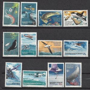 Australian Antarctic Territory SG#23-34 Wildlife and Aviation (1973) MNH
