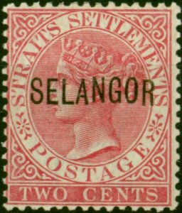 Selangor 1885 2c Pale Rose SG31 Type 24 V.F VLMM