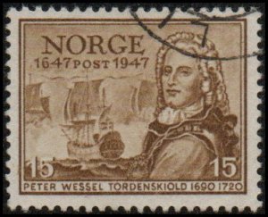 Norway 281 - Used - 15o Adm. Peter W. Tordenskjold (1947)