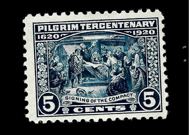 US 1920 SC # 550 Pilgrim Tercentenary Mint NH OG - Vivid Color - Centered - GEM