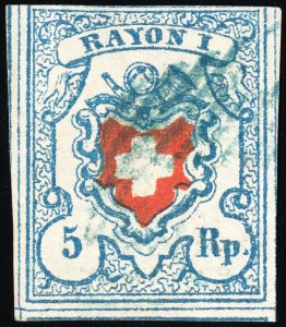 Switzerland Stamps # 10 Used XF 4 Margins Scott Value $160.00