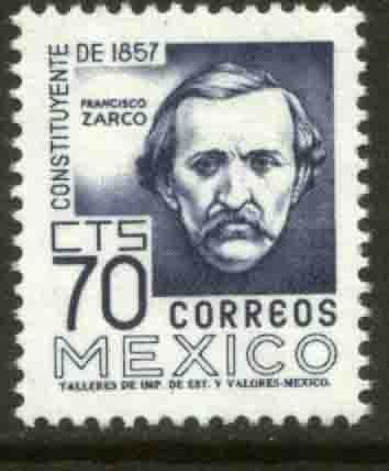 MEXICO 1093, 70c 1950 Defin 9th Issue Unwmkd Fosfo Glazed. MINT, NH- VF.