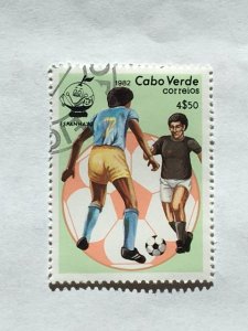 Cape Verde–1982–Single “Soccer” stamp–SC# 447 - CTO