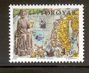 FAROE ISLANDS 289 MNH SAINT OLAF SAINT OF FAROE ISLANDS 1995