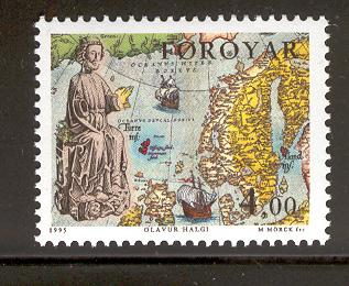 FAROE ISLANDS 289 MNH SAINT OLAF SAINT OF FAROE ISLANDS 1995