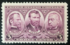 United States #787 3¢ Army-Navy Series  - Sherman, Grant & Sheridan MNH