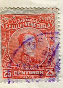 VENEZUELA;  1932 early Bolivar issue fine used 25c. value