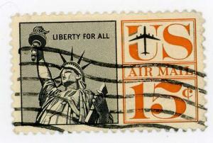 US Airmail 1961 - Scott C63 used - 15c, Statue of Liberty 