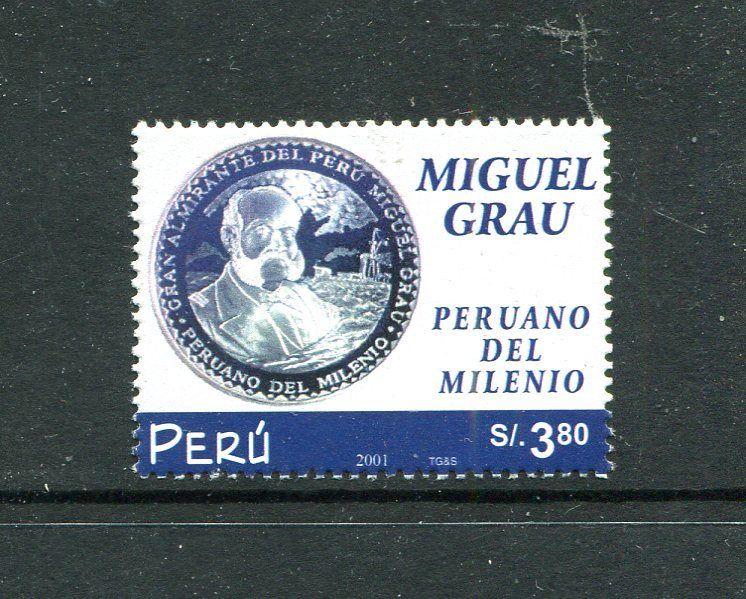 Peru 1346, MNH, Admiral Miguel Grau 2002. x29728