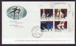 Canada 1899a Figure Skating Plate Block Canada Post U/A FDC