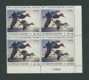 1997 Utah Waterfowl Hunting Duck Stamp Governor's Edition Artist Signed -Scarce