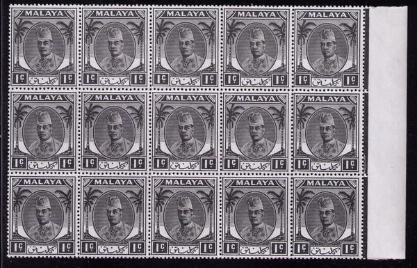 Malaya - Kelantan # 50  Mint  VF  NH block of 15