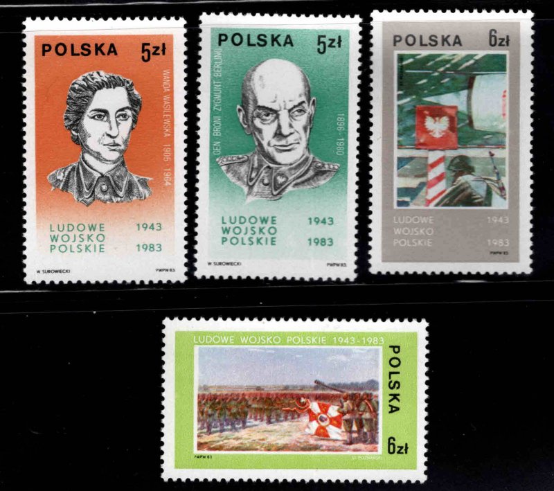 Poland Scott 2588-2591 MNH** Peoples Army stamp set