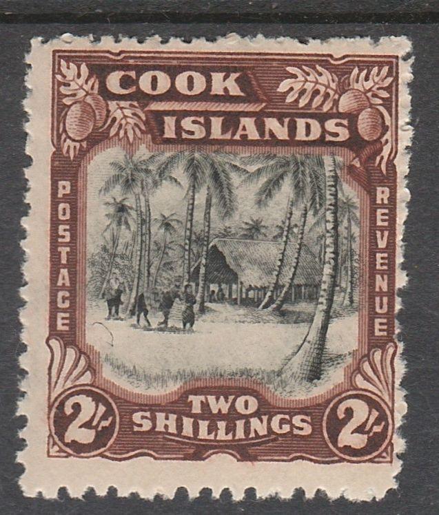 COOK ISLANDS 1944 PICTORIAL 2/- MNH ** WMK MULTI STAR NZ 