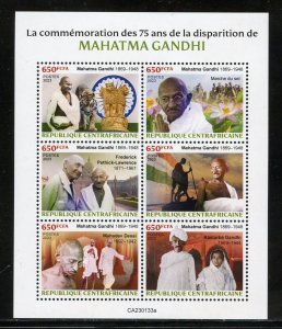 CENTRAL AFRICA 2023 75th MEMORIAL ANNIVERSARY OF MAHATMA GANDHI SHEET MINT NH