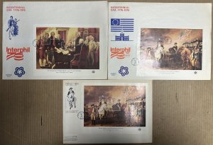 1976 BICENTENNIAL SOUVENIR SHEETS BIG COLLECTION OF 15 FDCs INC. SETS & BETTER
