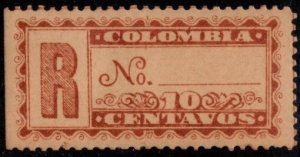 1892 Colombia Scott#-  F12 10 Centavos Registration Stamp Unused