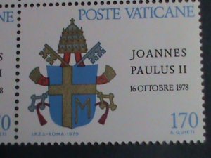 ​VATICAN CITY-1979 SC#645-7- INAUGURATION OF POPE JOHN PAUL II -MNH BLOCK- VF