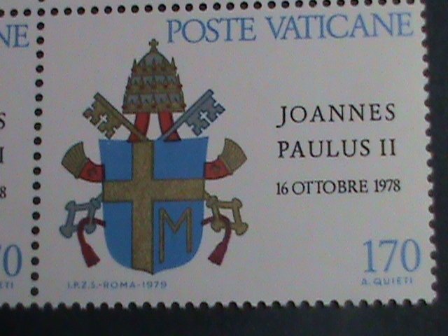 ​VATICAN CITY-1979 SC#645-7- INAUGURATION OF POPE JOHN PAUL II -MNH BLOCK- VF