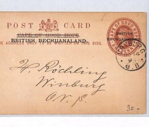 BRITISH BECHUANALAND Overprint COGH QV Stationery Card 1895 VRYBURG CDS PJ46