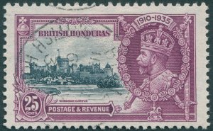 British Honduras 1935 25c slate & purple blue Jubilee SG146 used