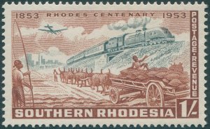 Southern Rhodesia 1953 1s black & red-brown SG75 unused