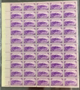 801 Puerto Rico Territory MNH 3 c Sheet of 50 1937