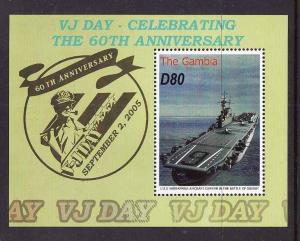 Gambia-Sc#2964-unused NH sheet-VJ Day anniversary-Ships-WWII