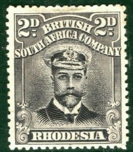 RHODESIA BSACo KGV Admiral SG.220 2d Brownish Grey Mint MM Cat £75 GBLUE132