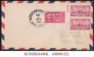 UNITED STATES 1946 AIR MAIL COVER TO BOSTON WITH NATIONAL AIRPORT STATION CANCL.