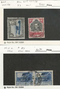 Kenya KUT, Postage Stamp, #82a, 83, 87 Used, 1941-50, JFZ