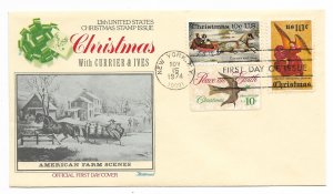 US 1552 10c Christmas Dove FDC w other stamps Fleetwood Cachet Unadd ECV $15.00