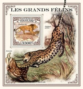 Togo 2021 MNH Wild Animals Stamps Big Cats Lions Leopards 1v S/S