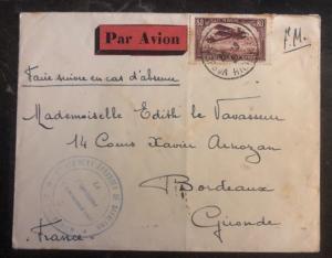 1931 Morocco First Flight Cover FFC to Boudreaux France