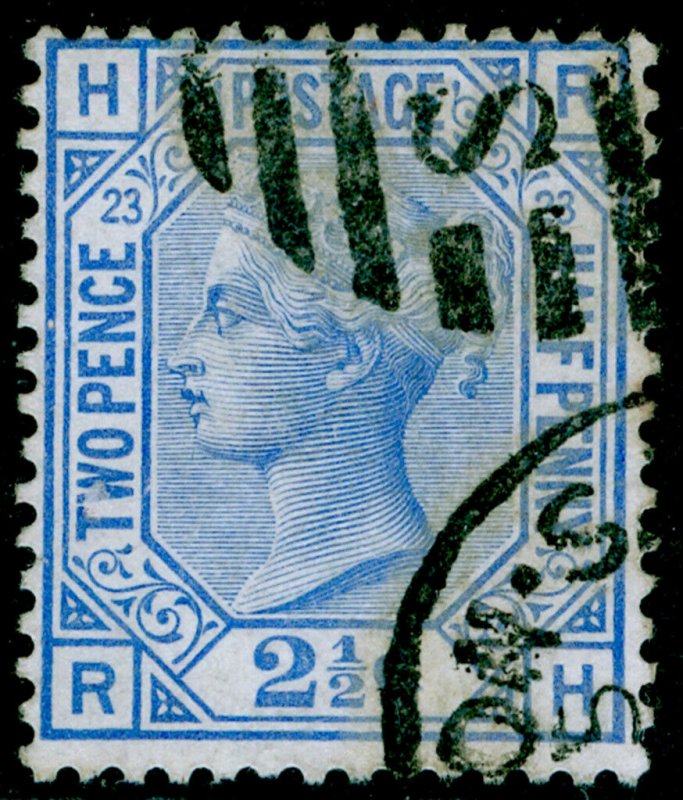 SG157, 2½d blue plate 23, USED. Cat £35. RH