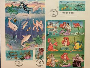 HNLP Hideaki Nakano 3915 Little Mermaid with only US Stamps Divers in Ocean 