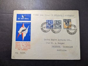 1934 Northern Rhodesia Airmail First Flight Cover FFC Broken Hill to Australia